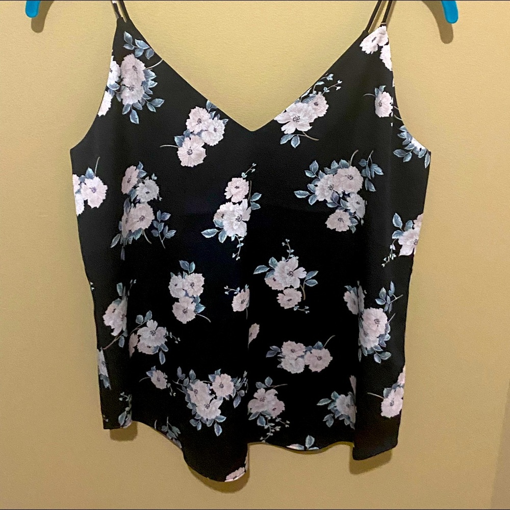 Express Floral Black Tank Top